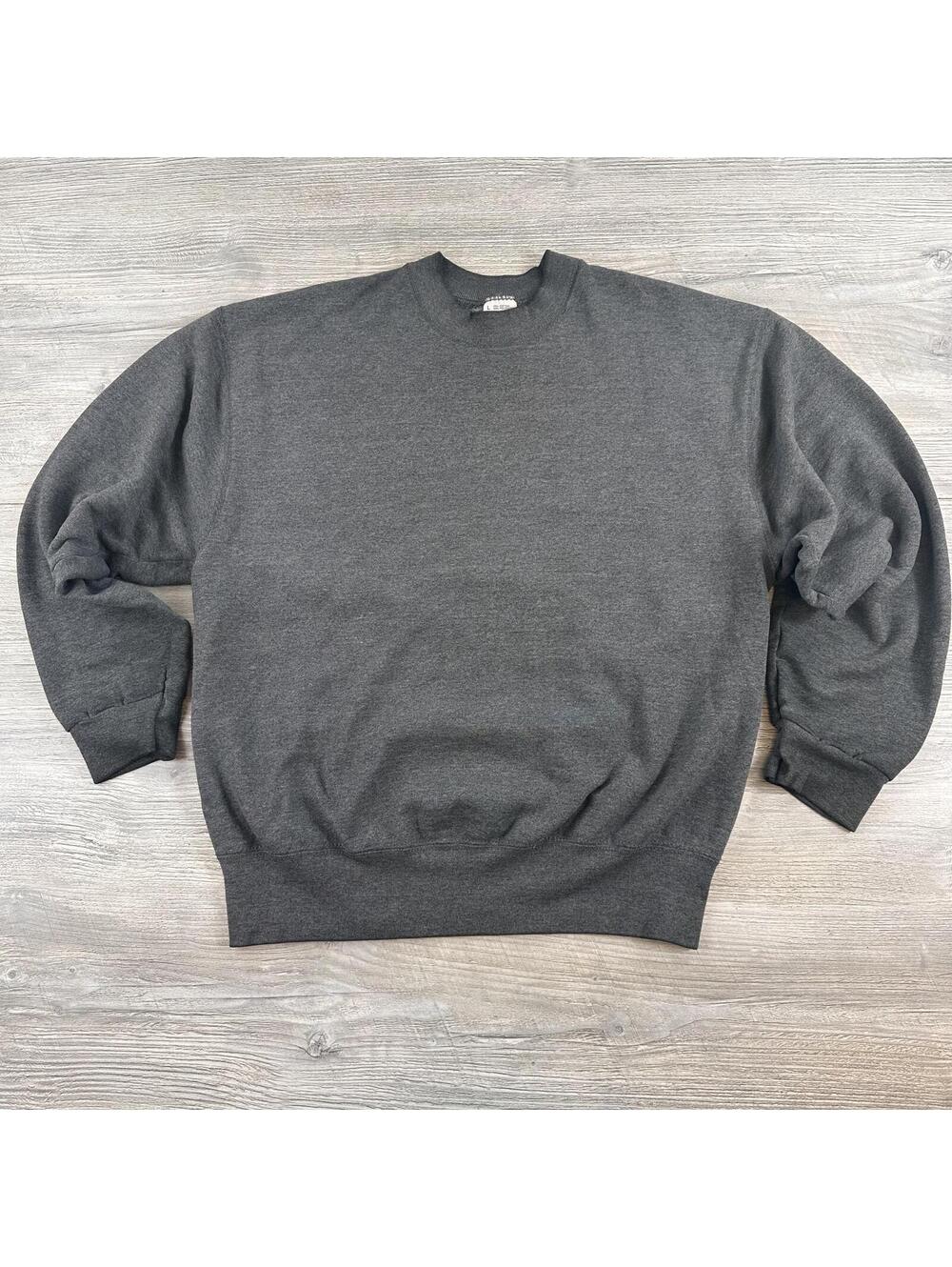 VTG BVD Sweatshirt Men Large Dark Gray 50/50 Made in USA Rocky Train Warm Up 90s